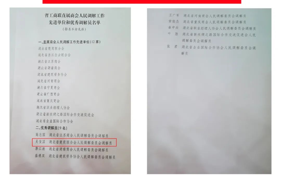 吴俊国主任荣获省工商联直属商会人民调节工作优秀调解员(图3)